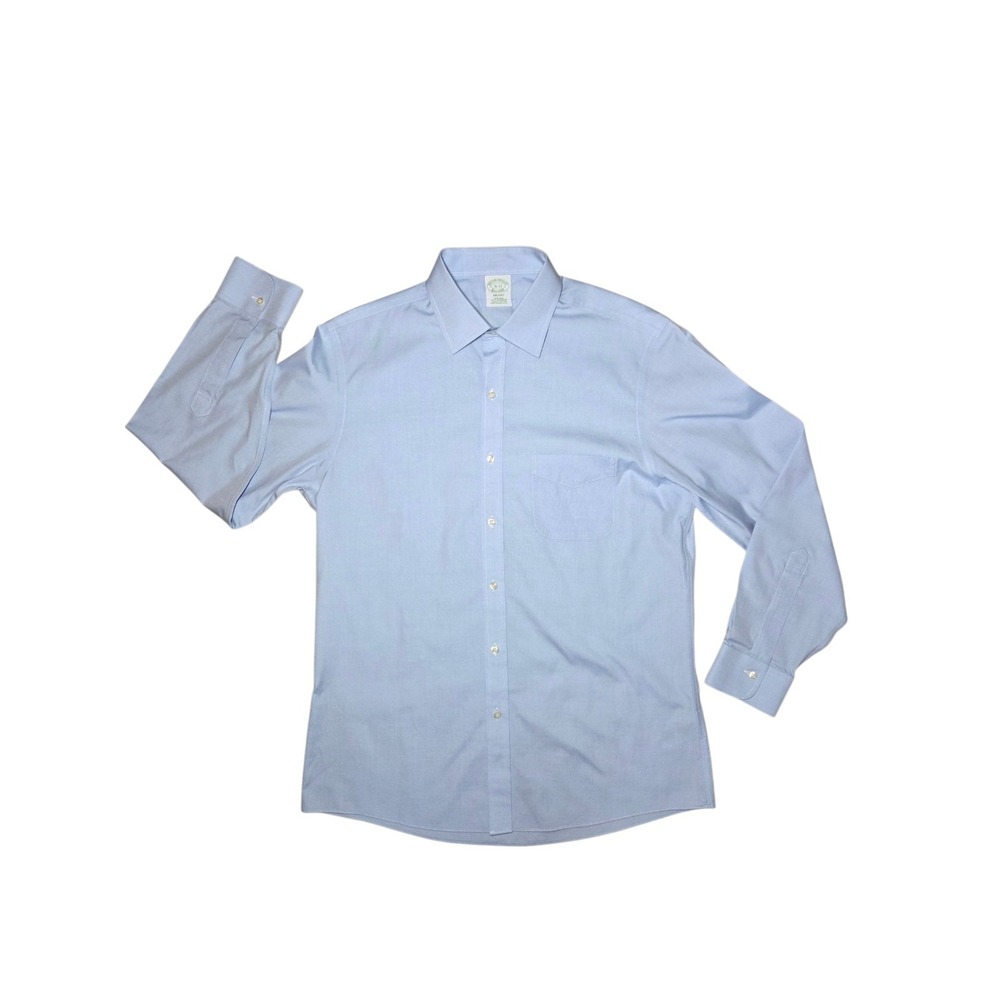 Brooks Brothers Milano 100% Supima Cotton Light Blue Dress Shirt 16-33